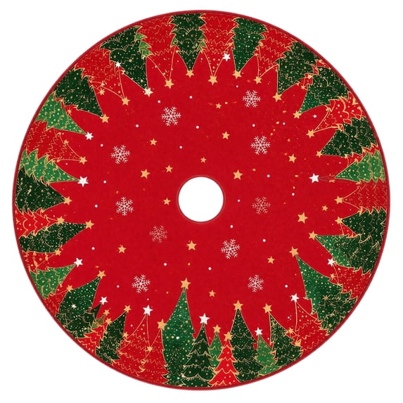 47 Inch Christmas Tree Skirt Holiday Home Party Design Covers Tree Base and Cords Perfectly Non-Slip Washable Durable for Christmas Celebrations Under Tree Decor