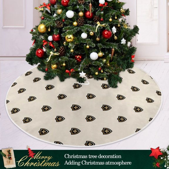 47 Inch Christmas Tree Skirt Shield Polyester tree skirt for Holiday Party Indoor Outdoor