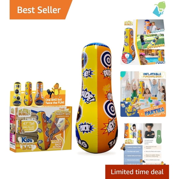 47 Inch Colorful Kids Bop Bag - Freestanding Punching Toy for Active Play