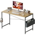 thumbnail image 1 of 47 Inch Computer Desk for Small Spaces with Storage Bag, Home Office Work Desk with Headphone Hook, Small Office Desk Study Writing Table-Walnut + Gray Leg, 1 of 12