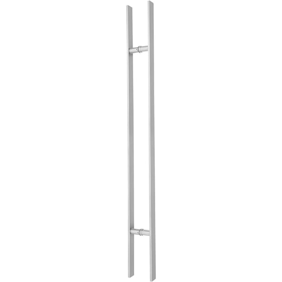 47 Inch Double Sided Stainless Steel Door Pull Push Handle, H Shape Sliding Barn Door Handle, Commercial Modern Doors Pull Handle for Glass Wood Metal, Silver