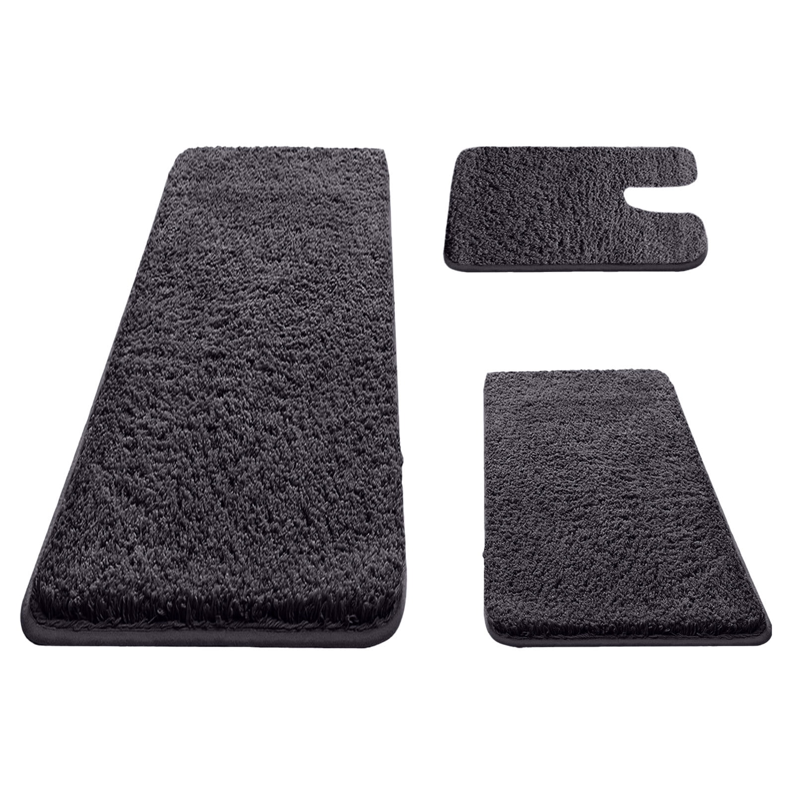 47 Inch Extra Large 3-Piece Memory Foam Bathroom Rug Set, Ultra Soft Water Absorbent Non-Slip Bath Mat, Washable Bathroom Floor Mats for Bathroom, Shower, Tub, Laundry Room and Vanity Area