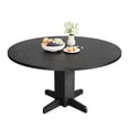 thumbnail image 1 of 47 Inch Farmhouse Round Dining Table, Sturdy Pedestal Wood Circle Table for 4-6 People | Dining Room, Living Room, Apartment Use - Black, 1 of 7