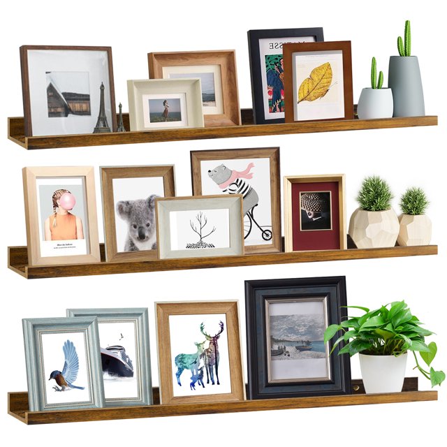 47 Inch Floating Shelves for Wall, Rustic Picture Ledge Large Shelf for ...