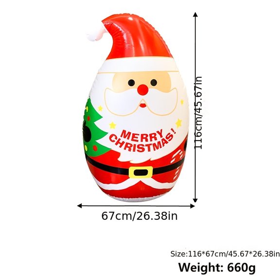 47-Inch Large Inflatable Santa Decoration with Water Base - 'Merry Christmas' Text for Indoor/Outdoor Holiday Displays