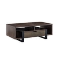 thumbnail image 1 of 47 " Modern Coffee Table 1 Drawer 4 Shelves Half Lift Top Brown, 1 of 6