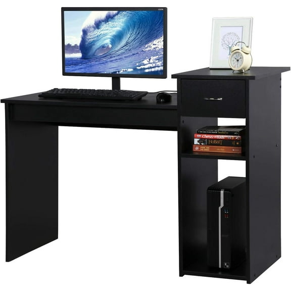 47-Inch Modern Office Computer Desk with Drawers and Printer Stand Home Writing Desk & Workstation Suitable for Small Spaces