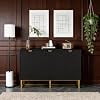 47 Inch Modern Sideboard Buffet Cabinet with 3 Doors, Adjustable Shelf, Storage Credenza Console Table for Dining Room, Living Room, Entryway, Black