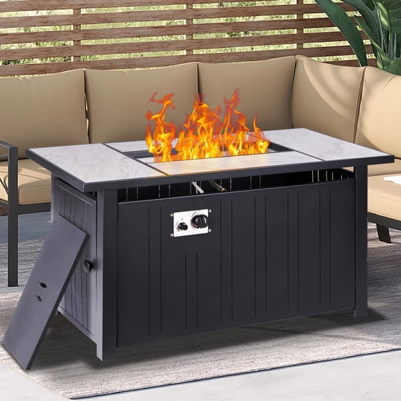 47 Inch Propane Fire Pit Table With Real Ceramic Tabletop