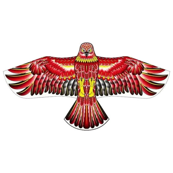 47-Inch Red Eagle Bird Deterrent Kite, Realistic Flying Predator Decoy with 65-Ft Line, Effective Bird Scarer for Gardens, Farms, Orchards & Rooftops, Weather-Resistant Polyester