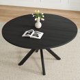 thumbnail image 1 of 47 Inch Round Dining Table for 4-6 People, Mid Century Modern Kitchen Table with Sturdy Base, Wood Dining Table for Kitchen Dining Room (Black), 1 of 6