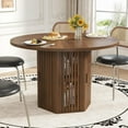 thumbnail image 1 of 47 Inch Round Dining Table for 4, Circle Kitchen Table with Storage Shelf for Living Room, Walnut, 1 of 6