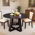 thumbnail image 1 of 47-Inch Round Dining Table for 4 with Wooden Pedestal Base, Circle Kitchen Table for Dining Room or Living Room, 1 of 8