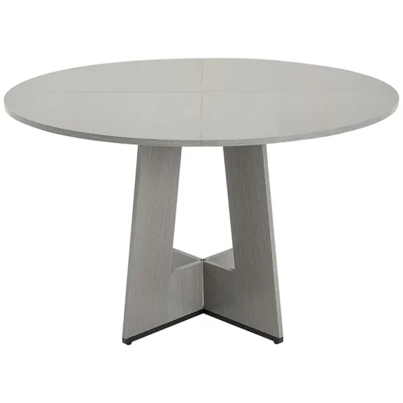 47 Inch Round Wood Dining Table for 4-6 People Grey Kitchen Table