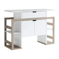 thumbnail image 1 of 47 Inch Serving Cabinet Buffet Sideboard Console, 4 Shelves, White, Gray, 1 of 5