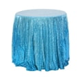 thumbnail image 1 of 47 Inch Sparkling Round Sequin Tablecloth - Light Blue Glitter Cover for Eye-Catching Wedding & Birthday Party Decor, Dessert Table Centerpiece, Holiday Celebration Accent, 1 of 5