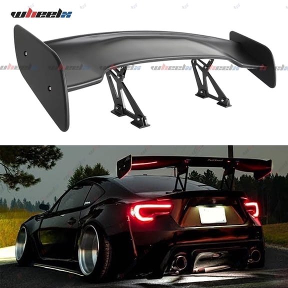 57 Inch Universal Rear Spoiler, Adjustable GT Style Car Rear Trunk Spoiler Wing Compatible with Mazda Miata Chevy Corvette Camaro Nissan Lexus Toyota Honda Civic Ford Mustang Scion（Matte Black）