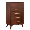 thumbnail image 1 of 47 Inch Wooden Chest with 5 Drawers Brown - Saltoro Sherpi, 1 of 6