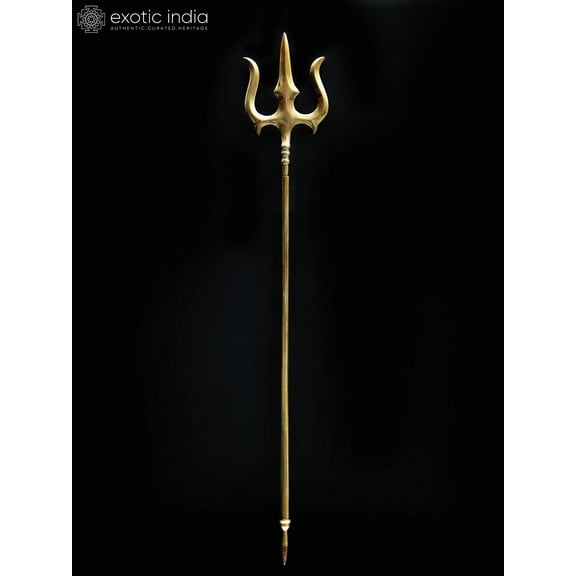 47" Large Lord Shiva's Trident / Trishul in Brass | Indian Handcrafted Idol