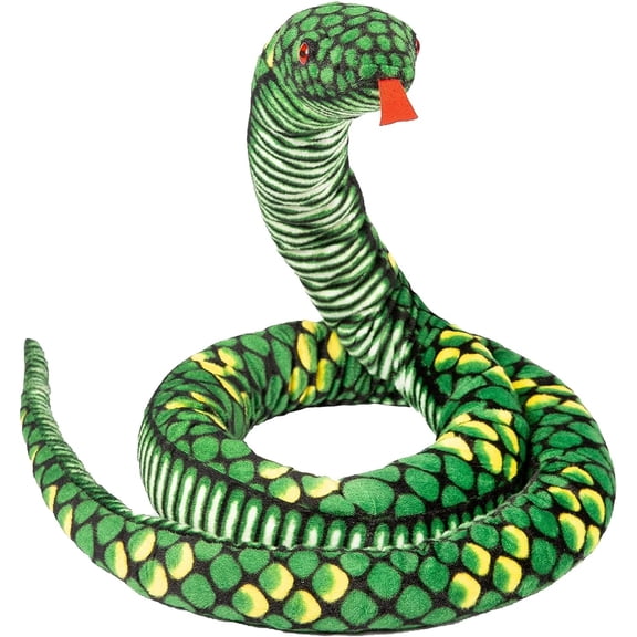 47" Large Snake Stuffed Animal Giant Simulation Snake Plush Toy Realistic Python Funny Gift for Hallowen Birthday Party Prank Props