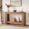 thumbnail image 1 of 47'' Long Console Table, 2-Tier Narrow Entryway Table Sofa Table with Storage, Farmhouse Wood Behind Couch Table for Living Room, Hallway, Brown, 1 of 8