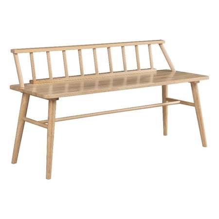 47" Low Back Solid Wood Spindle Bench - Natural