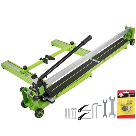 47" Manual Tile Cutter, All-Steel Frame Tile Cutting Machine with Laser Guide & Bonus Spare Cutter for Precision Cutting Porcelain, Ceramic Floor Tiles