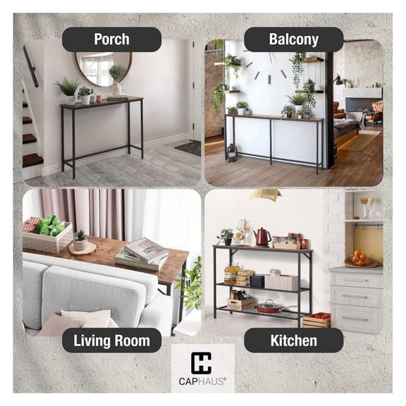 47 Narrow Long Console Table for Entryway, Classic Design Sofa Living Room, Skinny Table, Entrance Hallway, Plant Dcor Rustic Oak 47-Inch