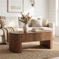 thumbnail image 1 of 47" Oval Lift Top Coffee Table With Storage Shelf Hidden Compartment Mid Century Modern Center Table For Living Room Apartment (Rustic Brown), 1 of 12