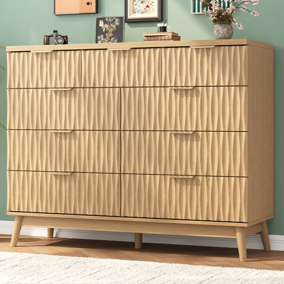 NEGYLIM 9 Drawer Dresser for Bedroom,Tall Dresser Wooden Chest of Drawers for TV Stand,Modern Storage Cabinet for Living Room, Entryway,Wood