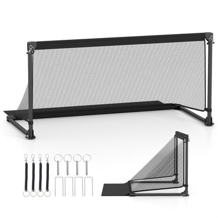 47" Portable Folding Soccer Goal (Size M, Black) - Heavy-Duty Metal Frame, Tear-Resistant PE Net