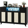 thumbnail image 1 of 47" Rattan Sideboard Buffet Cabinet with 2 Drawers 4 Doors, Console Table Coffee Bar w/Power Outlet & LED Light, 1 of 8