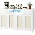 thumbnail image 1 of 47" Rattan Sideboard Buffet Cabinet with 2 Drawers 4 Doors, Console Table Coffee Bar w/Power Outlet & LED Light, 1 of 8