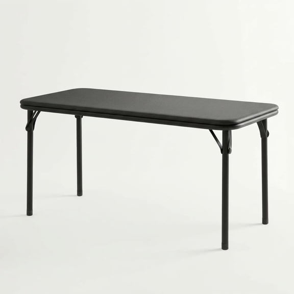 47" Rectangular Folding Table, Portable Folding Table for Indoor/Outdoor, Activity Table with Anti Slip Table Legs, Space Saving, Kids Foldable Table for Classroom, Nursery, Black