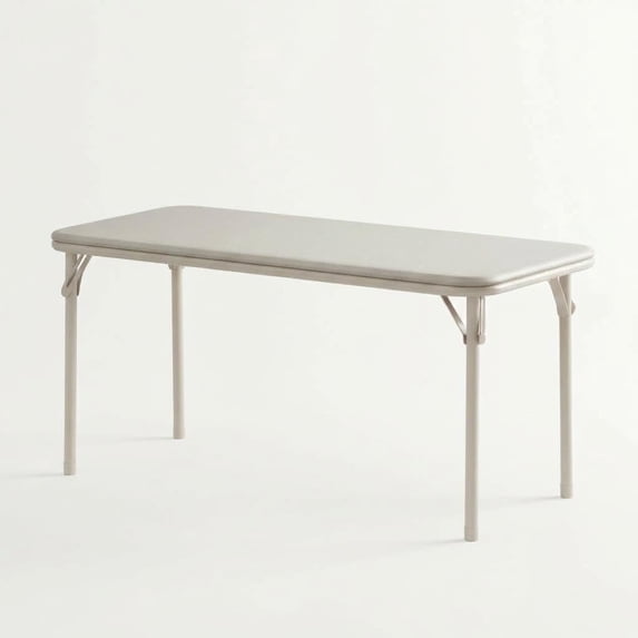 47" Rectangular Folding Table, Portable Folding Table for Indoor/Outdoor, Activity Table with Anti Slip Table Legs, Space Saving, Kids Foldable Table for Classroom, Nursery, Beige