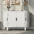 thumbnail image 1 of 47'' Retro Pattern Design Storage Accent Buffet Sideboard with Antique Pattern Doors, Buffet Functional Cabinet with Wooden Build Large Storage Space(White), 1 of 8