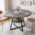thumbnail image 1 of 47" Round Dining Table for 4, Kitchen Dining Table with Storage, Wood Circle Dinner Table, Space Saving Dining Room Furniture for Kitchen, Living Room, 1 of 8