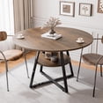 thumbnail image 1 of 47" Round Dining Table for 4, Kitchen Dining Table with Storage, Wood Circle Dinner Table, Space Saving Dining Room Furniture for Kitchen, Living Room, 1 of 8