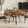 thumbnail image 1 of 47'' Round Dining Table for 4-6 People, Farmhouse Kitchen Dining Table, Round Dinner Table with Storage Shelf for Kitchen, Living Room (Table Only), 1 of 8