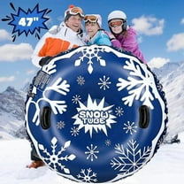 47" Snow Tubes, Heavy Duty Inflatable Snow Sleds with Handles for Kids Adults Sledding Skiing Winter Sports