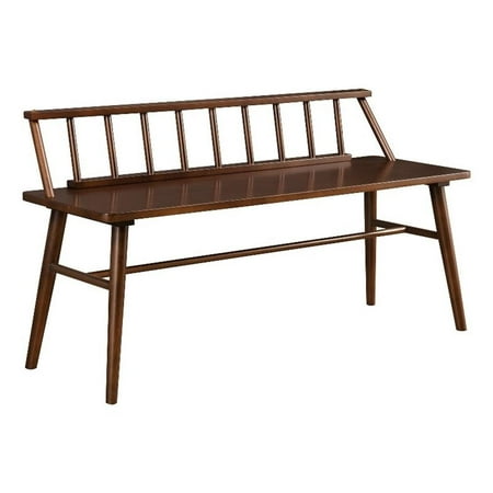 47" Solid Wood Low Back Spindle Bench - Walnut