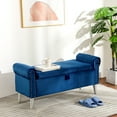 47" Storage Ottoman Bench Seat with Bins Upholstered Footstool Living