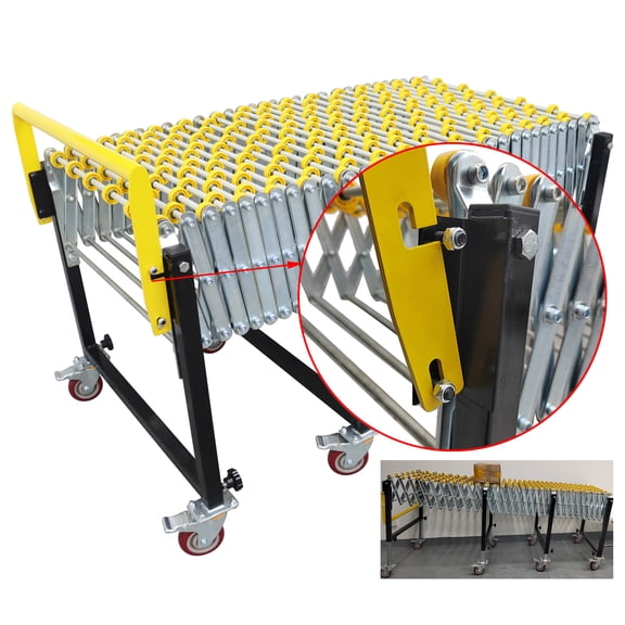 47" To 177" Conveyor Machine Portable Flexible Expandable ABS Skate Wheels Commercial