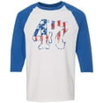 thumbnail image 1 of 47 USA Flag Printed 3/4 Raglan Sleeve T-Shirt | 47th President of United States Tee | Trump MAGA Vintage US Flag Tee Shirt for Trump Supporters, 1 of 2