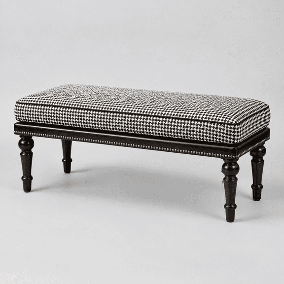 47" Upholstered Bed End Bench for Bedroom, Vintage Bed Bench