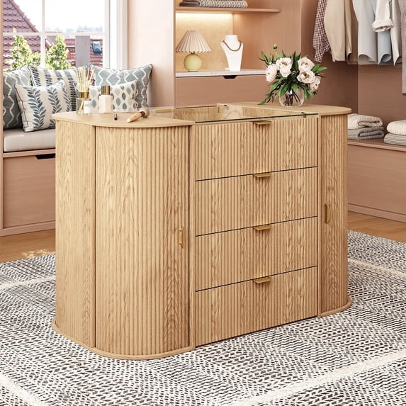 47.2" Wide Closet Island Dresser with 8 Drawers & 4 Doors – Freestanding Storage Organizer