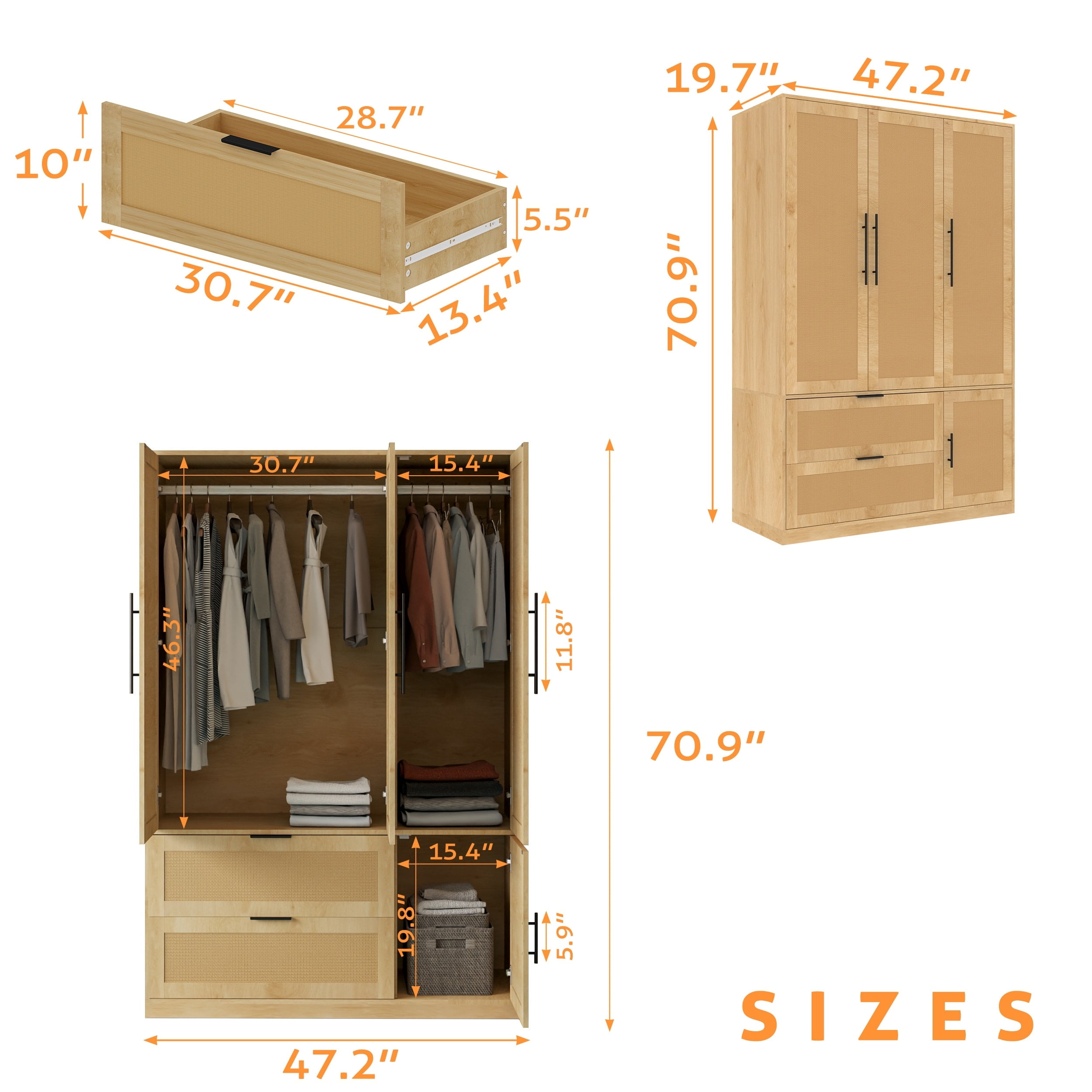 Bed Bath and Beyond Armoires Wood Composite Off White