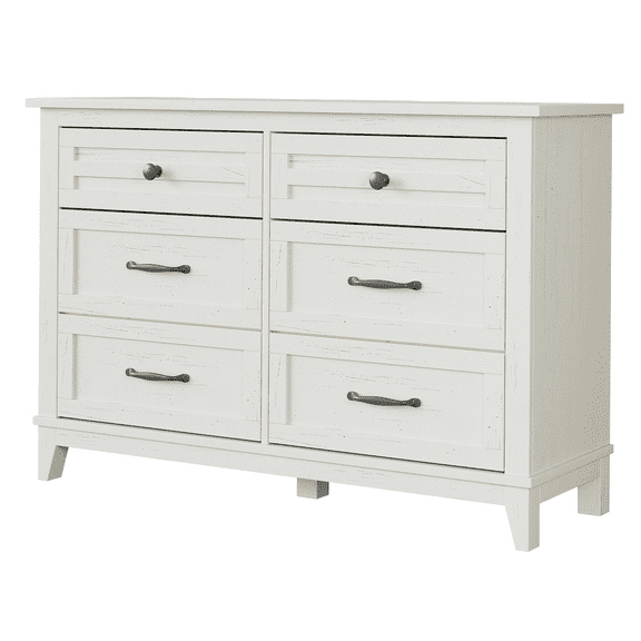 47" Wide 6-Drawer Dresser, Freestanding | Wooden Storage Chest for Bedroom, Living Room & Entryway