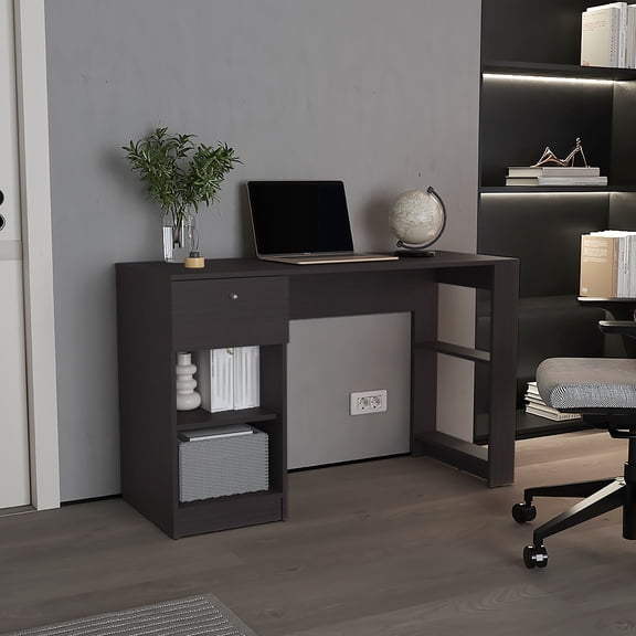 47" Wide Computer Desk With Four Shelves And One Drawer For Workspace Office Use