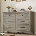 thumbnail image 1 of 47 in Wide Dresser for Bedroom with 6 Drawers, Drawer Dresser with Storage Freestanding, Wooden Closet Storage Chest for Living Room, Bedroom, Entryway, Gray, 1 of 8